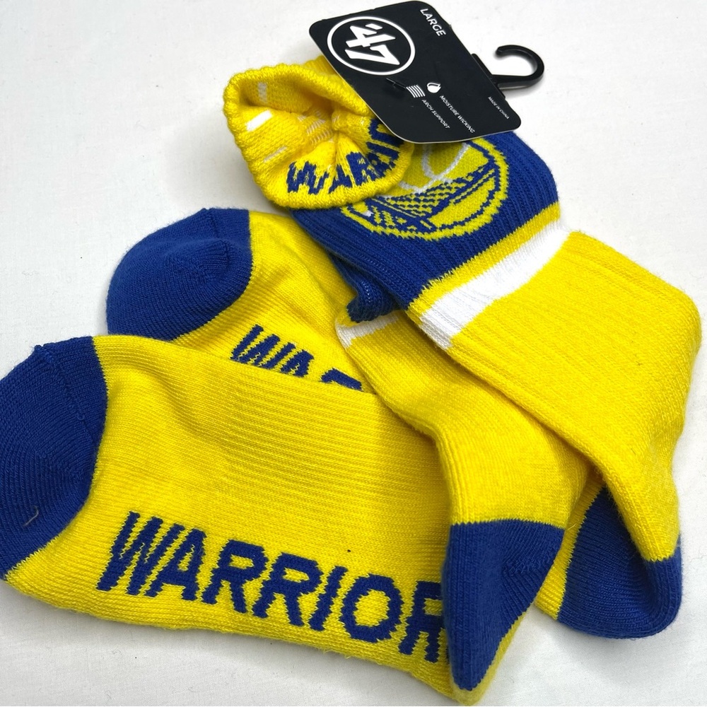 10 Pairs of Yellow Golden State Warriors socks - Picture 6 of 7
